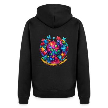 Autistic Autistic Autism - Unisex Premium Organic Zip Hoodie - black - Back - Nico (187cm)