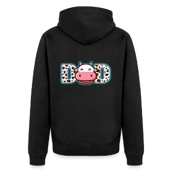 Dad Cowboy Birthday Family Matching Party - Unisex Premium Organic Zip Hoodie - black - Back - Nico (187cm)
