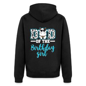 Dad Cowboy Birthday Family Matching Party - Unisex Premium Organic Zip Hoodie - black - Back - Nico (187cm)