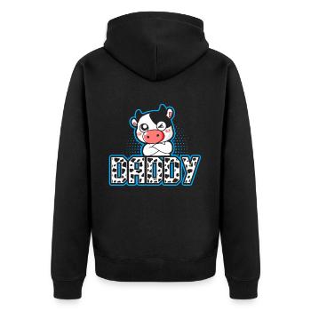 Dad Cowboy Birthday Family Matching Party - Unisex Premium Organic Zip Hoodie - black - Back - Nico (187cm)