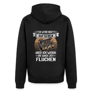 N’abandonnez jamais, jurez de manière créative ! - Veste à capuche bio Premium Unisexe - noir - Dos - Nico (187cm)
