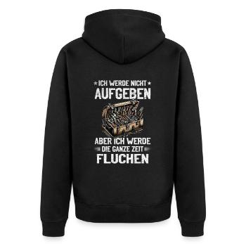 N’abandonnez jamais, jurez de manière créative ! - Veste à capuche bio Premium Unisexe - noir - Dos - Nico (187cm)