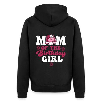 Mutter Cowboy Geburtstag Family Matching Party - Unisex Premium Bio Zip Hoodie - Schwarz - Hinten - Nico (187cm)