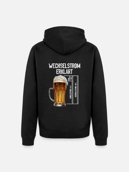 AC Explains Beer Electrician Technology - Unisex Premium Organic Zip Hoodie - black