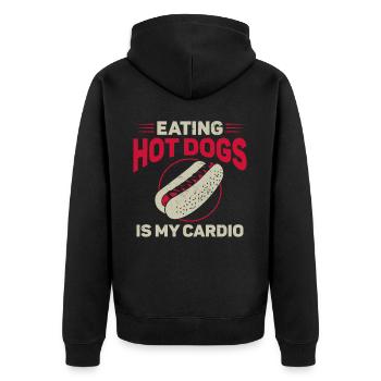 hot-dog adulte manger des hot-dogs est - Veste à capuche bio Premium Unisexe - noir - Dos - Nico (187cm)