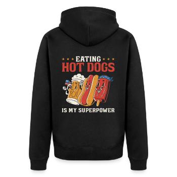 Hot Dog Adulte Manger des hot-dogs est - Veste à capuche bio Premium Unisexe - noir - Dos - Nico (187cm)