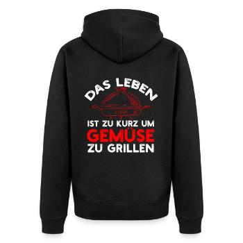 Grill Master Bbq Adventure Await Your Mastery - Unisex Premium Organic Zip Hoodie - black - Back - Nico (187cm)