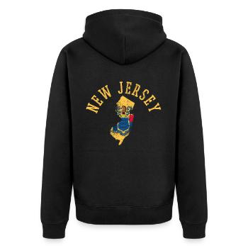 New Jersey USA Flag Patriot Home State Design - Unisex Premium Organic Zip Hoodie - black - Back - Nico (187cm)