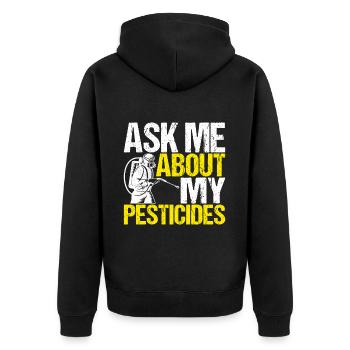 Pest Control Exterminators - Unisex Premium Organic Zip Hoodie - black - Back - Nico (187cm)