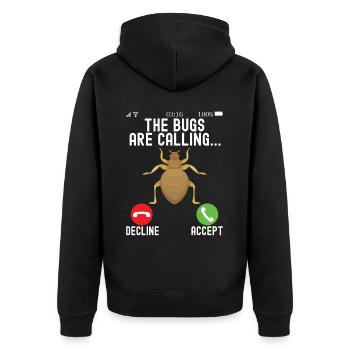 Schädlingsbekämpfung Kammerjäger - Unisex Premium Bio Zip Hoodie - Schwarz - Hinten - Nico (187cm)