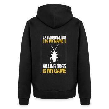 Exterminateur de lutte antiparasitaire - Veste à capuche bio Premium Unisexe - noir - Dos - Nico (187cm)