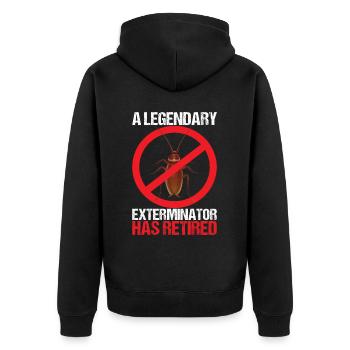 Pest Control Exterminator - Unisex Premium Organic Zip Hoodie - black - Back - Nico (187cm)
