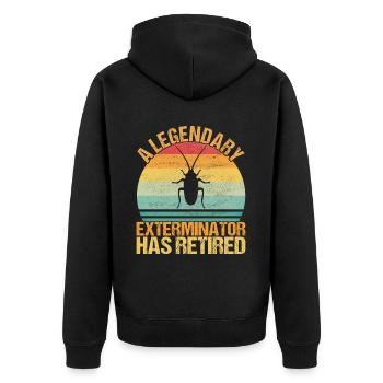 Schädlingsbekämpfung Kammerjäger - Unisex Premium Bio Zip Hoodie - Schwarz - Hinten - Nico (187cm)