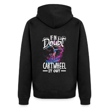 Cool Wheel Stroke Gymnastics Gymnastics - Unisex Premium Organic Zip Hoodie - black - Back - Nico (187cm)