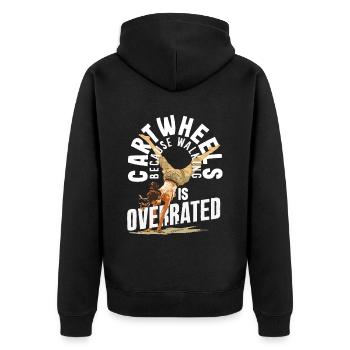 Cool cartwheel gymnastics - Unisex Premium Organic Zip Hoodie - black - Back - Nico (187cm)