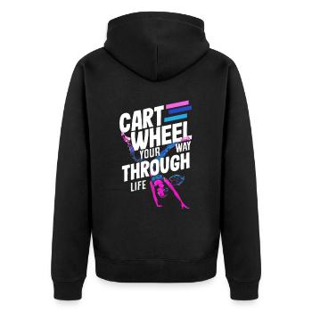 Cool cartwheel gymnastics - Unisex Premium Organic Zip Hoodie - black - Back - Nico (187cm)