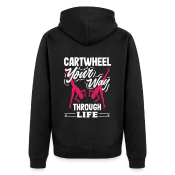 Cool cartwheel gymnastics - Unisex Premium Organic Zip Hoodie - black - Back - Nico (187cm)