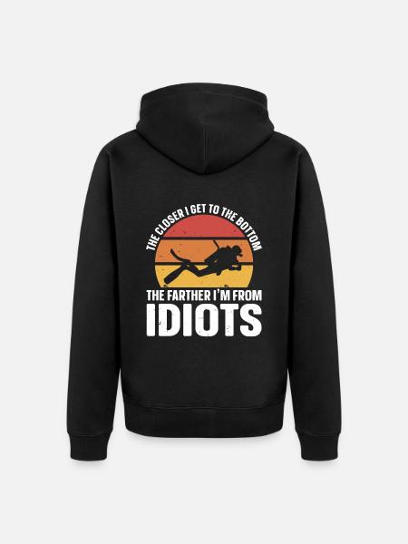 Diving Diver - Unisex Premium Organic Zip Hoodie - black