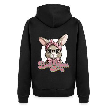 Maman Lapin Mignon Lapin Maman Mignon Lapin de Pâques - Veste à capuche bio Premium Unisexe - noir - Dos - Nico (187cm)