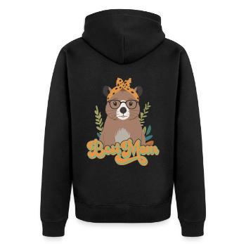 Drôle Capymama Capybara Mère Design - Veste à capuche bio Premium Unisexe - noir - Dos - Nico (187cm)