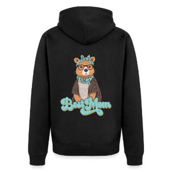 Drôle Capymama Capybara Mère Design - Veste à capuche bio Premium Unisexe - noir - Dos - Nico (187cm)