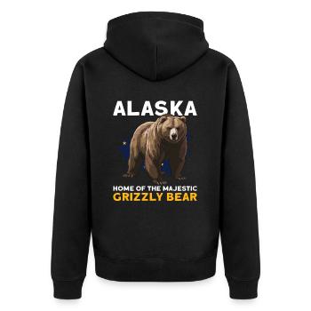 Grizzly Bear Alaska Brown Bear Bear - Unisex Premium Organic Zip Hoodie - black - Back - Nico (187cm)