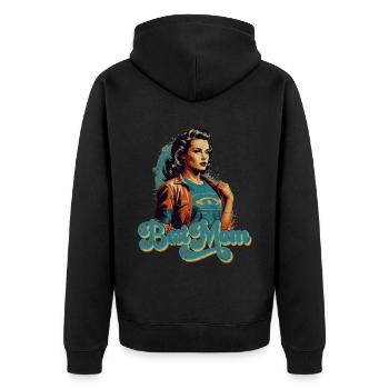 Best Mom Proud Mother Mother's Day Design - Unisex Premium Organic Zip Hoodie - black - Back - Nico (187cm)