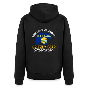 Grizzly Bear Montana Ours brun Ours - Veste à capuche bio Premium Unisexe - noir - Dos - Nico (187cm)