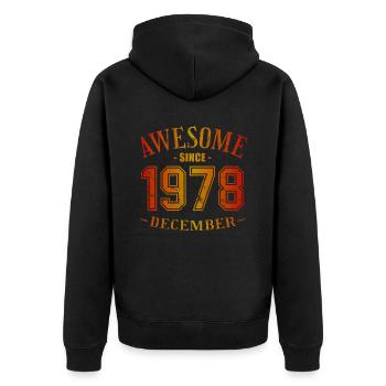 Décembre 1978 - Anniversaire en décembre Génial - Veste à capuche bio Premium Unisexe - noir - Dos - Nico (187cm)