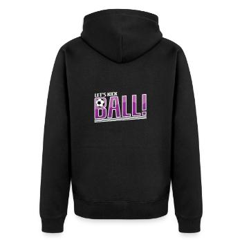 Football « Let’s kick Ball » - Veste à capuche bio Premium Unisexe - noir - Dos - Nico (187cm)