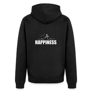 Happiness Surfing Surfing on Wave - Unisex Premium Organic Zip Hoodie - black - Back - Nico (187cm)