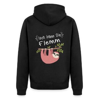 Isch Hann le dialecte de la Sarre - Veste à capuche bio Premium Unisexe - noir - Dos - Nico (187cm)