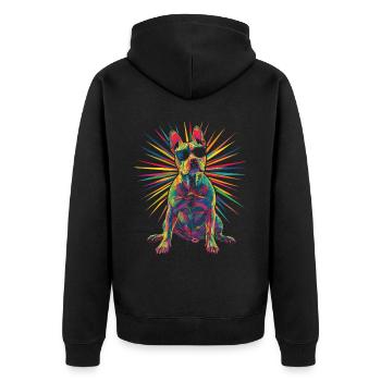 American Bull Terrier Dog Sunglasses Pop Art - Unisex Premium Organic Zip Hoodie - black - Back - Nico (187cm)
