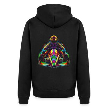 Autocross voiture de course Pop Art - Veste à capuche bio Premium Unisexe - noir - Dos - Nico (187cm)
