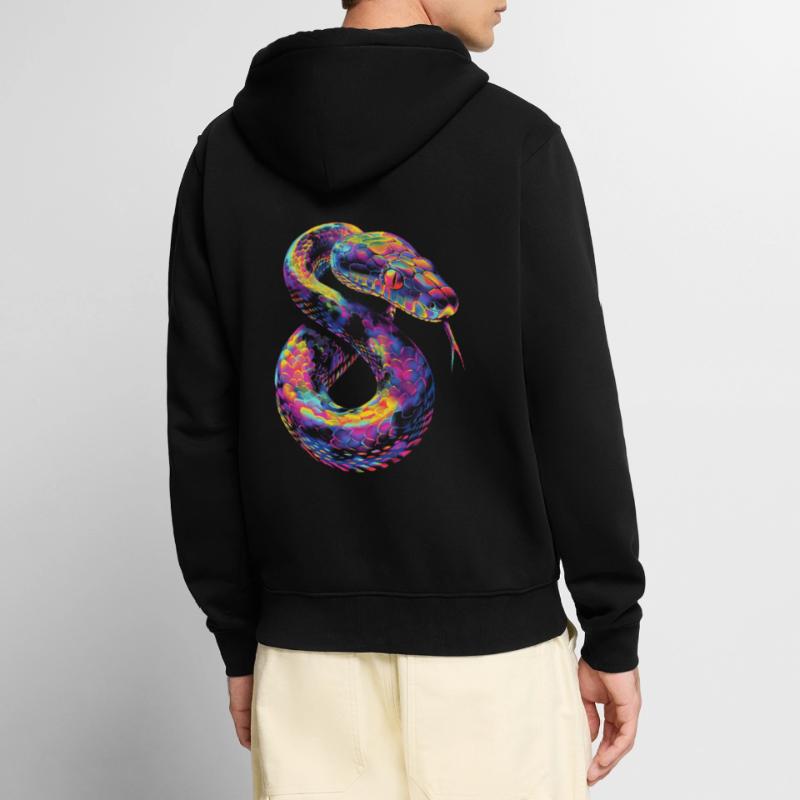 Kugelpython Schlange Pop Art Unisex Premium Bio Zip Hoodie