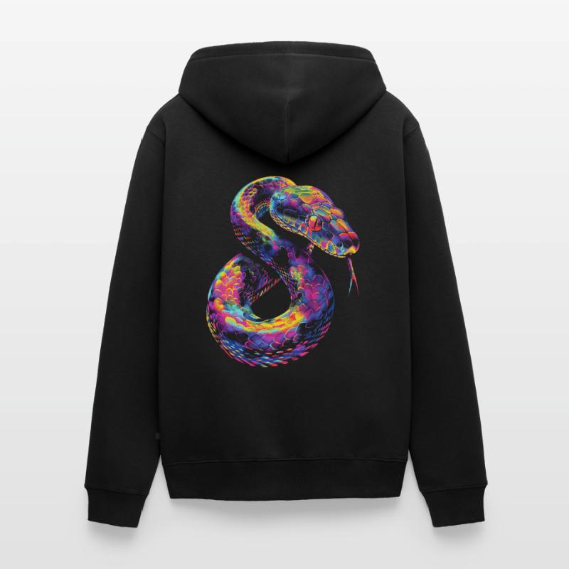 Kugelpython Schlange Pop Art Unisex Premium Bio Zip Hoodie