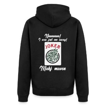 Mahjong Mah Jong Chinesisches Spiel Mah Jongg - Unisex Premium Bio Zip Hoodie - Schwarz - Hinten - Nico (187cm)