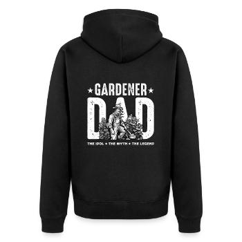 Papa jardinier L’idole Le mythe L’amoureux des plantes - Veste à capuche bio Premium Unisexe - noir - Dos - Nico (187cm)