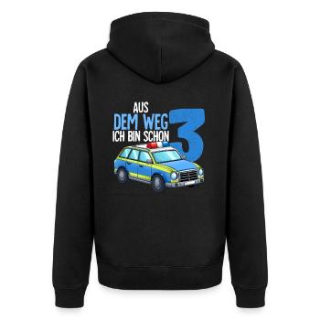 3ème anniversaire Police Police voiture 3 ans - Veste à capuche bio Premium Unisexe - noir - Dos - Nico (187cm)