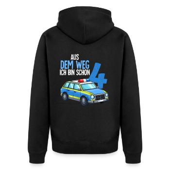4e anniversaire Police Police voiture 4 ans - Veste à capuche bio Premium Unisexe - noir - Dos - Nico (187cm)