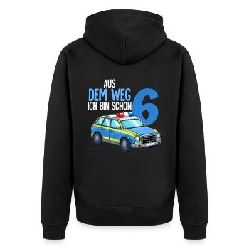 6e anniversaire Police voiture de police 6 ans - Veste à capuche bio Premium Unisexe - noir - Dos - Nico (187cm)