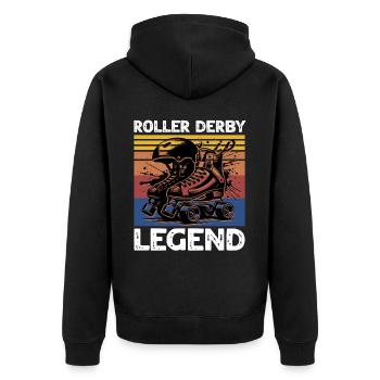 Légende du roller derby - Veste à capuche bio Premium Unisexe - noir - Dos - Nico (187cm)