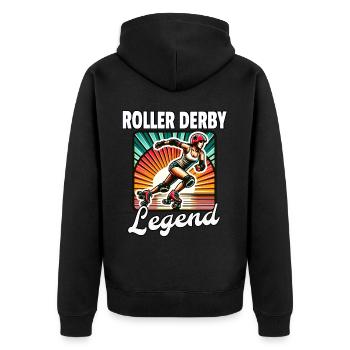 Roller Derby Légende Femme - Veste à capuche bio Premium Unisexe - noir - Dos - Nico (187cm)