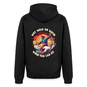 Kitesurfing Why Walk On Water Kitesurfer Jesus - Unisex Premium Organic Zip Hoodie - black - Back - Nico (187cm)