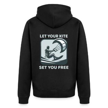 Kitesurf Laissez votre cerf-volant vous libérer Kitesurfeur - Veste à capuche bio Premium Unisexe - noir - Dos - Nico (187cm)