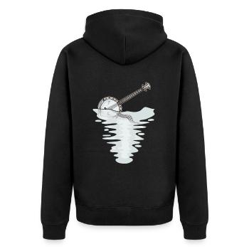 Banjo Musik Country Musik Banjospieler - Unisex Premium Bio Zip Hoodie - Schwarz - Hinten - Nico (187cm)