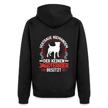 Terrier de chasse Posséder un chien de chasse allemand - Veste à capuche bio Premium Unisexe - noir - Dos - Nico (187cm)