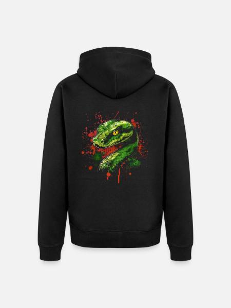 Snake - Unisex Premium Organic Zip Hoodie - black