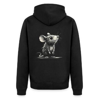 Souris Rat mignonne - Veste à capuche bio Premium Unisexe - noir - Dos - Nico (187cm)