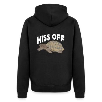 Red-eared turtle lovers - Unisex Premium Organic Zip Hoodie - black - Back - Nico (187cm)